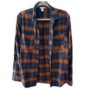 Calvin Klein Blue and Brown Plaid Shirt